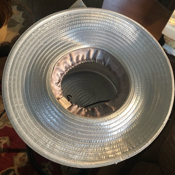 Vintage Wide Brim Silver Metallic Derby Hat